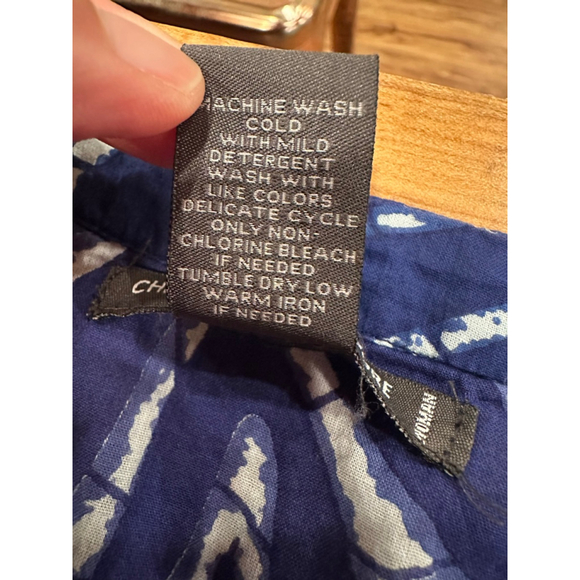 Chelsea & Theodore Blue White Shibori Midi Dress - Picture 6 of 8